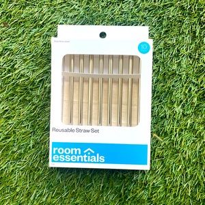 🆕 Room Essentials Cocktail Straws Reusable Straws set of 8 with case/ tool